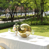 Elevate Your Garden with the Gold Stainless Steel Mirror Gazing Ball