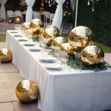 Elevate Your Outdoor Decor with the Gold Stainless Steel Gazing Ball